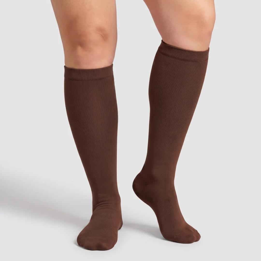 Chaussettes de Compression Douces Marron